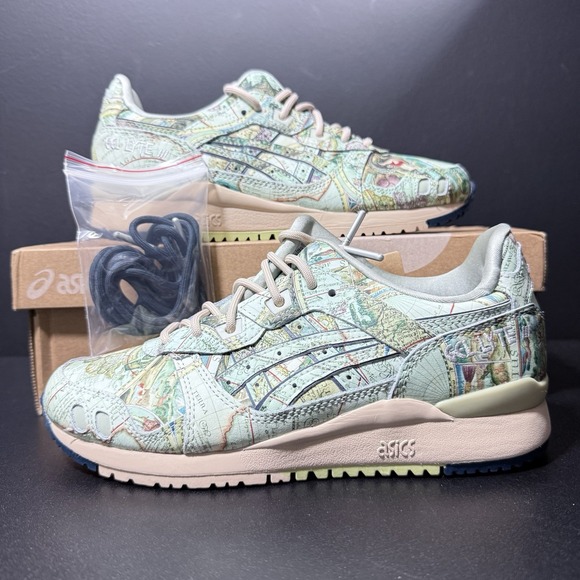 ASICSx Atmos GEL-Lyte III 3 OG Aged Map 1201A856-300 Mens Sz 5 Women's Sz 6.5